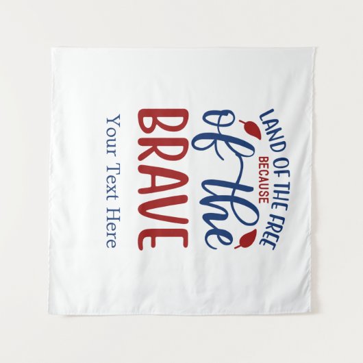Gratis land door het Brave Red Blue Wandkleed (Voorkant (horizontaal))