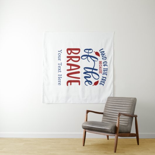Gratis land door het Brave Red Blue Wandkleed (In Situ (horizontaal))