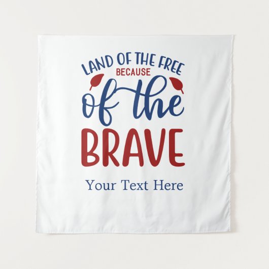 Gratis land door het Brave Red Blue Wandkleed (Voorkant)