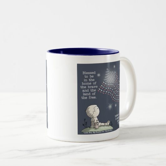 Gratis land tweekleurige koffiemok (Voorkant rechts)