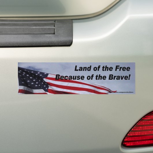 Gratis land vanwege Brave Bumpersticker (Op auto)