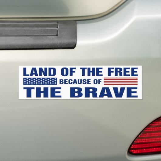 Gratis land vanwege de Brave (Bumper) Bumpersticker (Op auto)