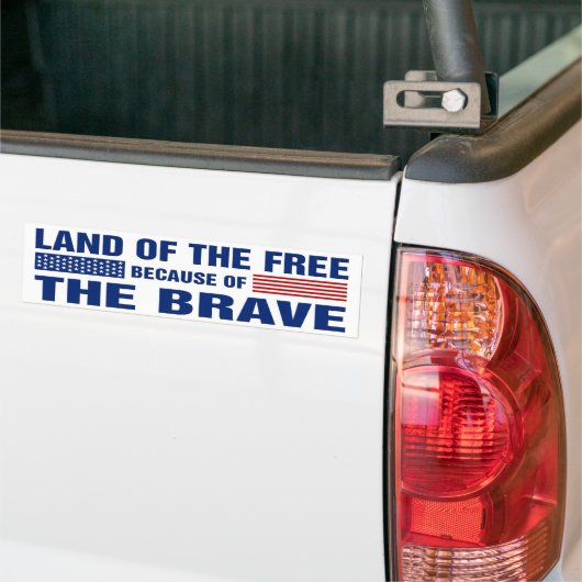 Gratis land vanwege de Brave (Bumper) Bumpersticker (Op Truck)