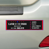 "Gratis land vanwege de hersenen" Bumpersticker (Op auto)