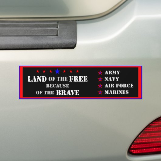 "Gratis land vanwege de hersenen" Bumpersticker (Op auto)