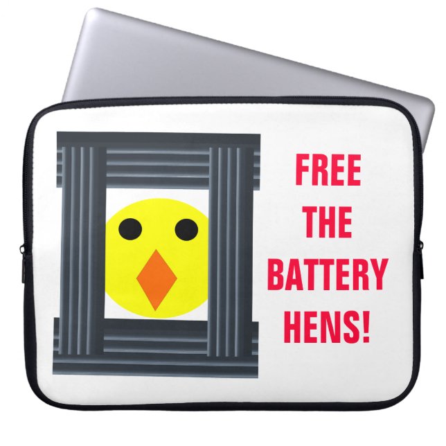 Gratis laptoptas van batterijkippen laptop sleeve (Voorkant)