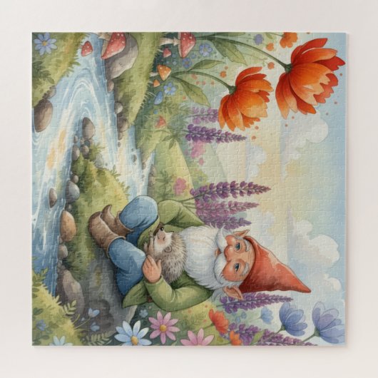 Gratis legpuzzel met kabouter en egel (Horizontaal)