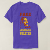 GRATIS LEONARD PELTIER  retro stijl T-shirt (Design voorkant)
