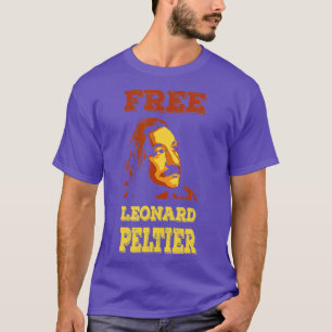 GRATIS LEONARD PELTIER  retro stijl T-shirt