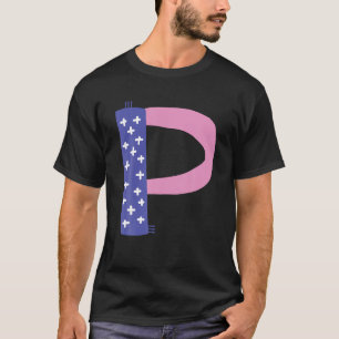 Gratis Lettertype Letter-P Typografie Karakter-P T-shirt