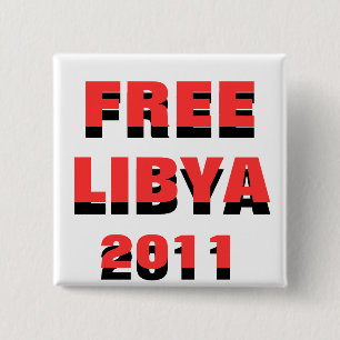 GRATIS LIBIË 2011 VIERKANTE BUTTON 5,1 CM