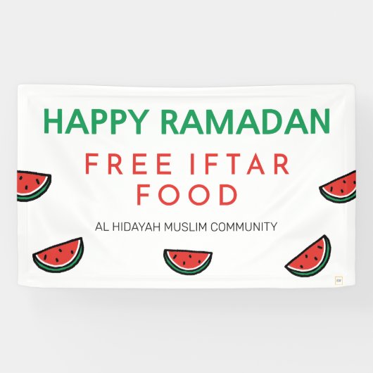 Gratis liefdadigheidsevenement tijdens Iftar Ramad Spandoek (Horizontaal)