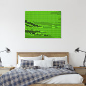 GRATIS LIMOEN NEON RETRO STIPPEN ART CANVAS AFDRUK (Insitu (Slaapkamer))