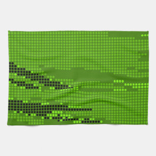 GRATIS LIMOEN NEON RETRO STIPPEN ART THEEDOEK