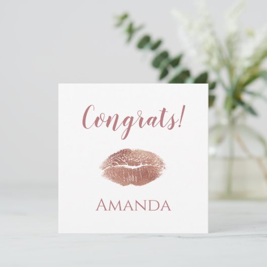 Gratis lippenstickafdruk kaart (Staand voorkant)