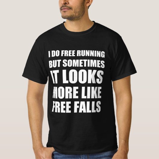 Gratis lopende grappige offerte t-shirt (Voorkant)