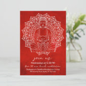 Gratis Lunch Meditatie Shakyamuni Boeddha Rood Kaart (Staand voorkant)