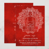 Gratis Lunch Meditatie Shakyamuni Boeddha Rood Kaart (Voorkant / Achterkant)