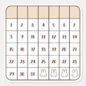 Gratis Maandelijkse Kalender Calcomanía Vierkante Sticker (Voorkant)