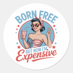 Gratis, maar nu ben ik duur ronde sticker