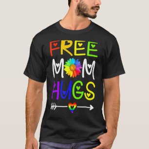 Gratis mam Hugs Daisy Rainbow Flower Heart Lgbt Pr T-shirt