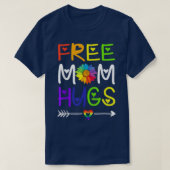 Gratis mam Hugs Daisy Rainbow Heart LGBT Pride Mon T-shirt (Design voorkant)