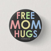 Gratis mam-hugs knop! ronde button 3,2 cm (Voorkant)
