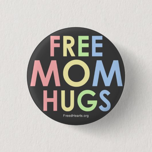 Gratis mam-hugs knop! ronde button 3,2 cm (Voorkant)