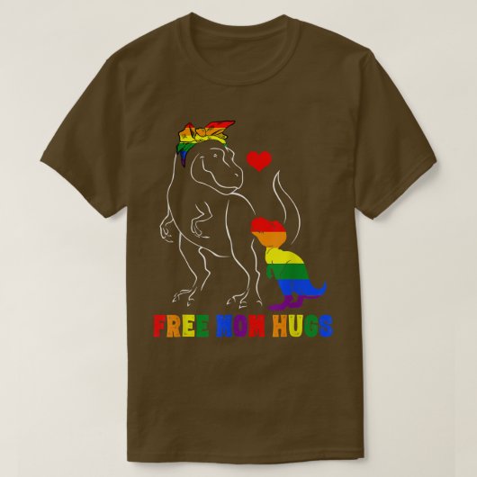 Gratis mam hugs - LGBT mam Mamasaurus Rainbow Gift T-shirt (Design voorkant)