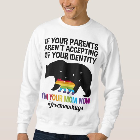 Gratis mam Hugs LGBT Pride Gifts Mama Beer LGBT Mo Trui (Voorkant)