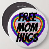 Gratis mam Hugs LGBT Pride Rainbow Heart Ronde Button 6,0 Cm (Voorkant /achterkant)