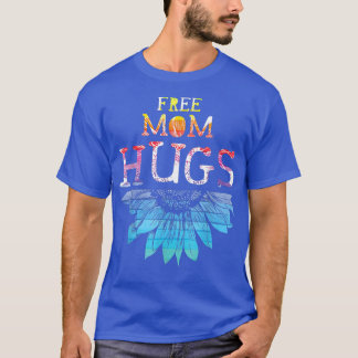 Gratis mam Hugs LGBT Rainbow Sunflower T-shirt