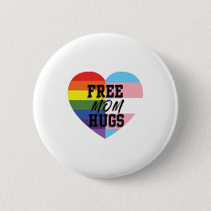 Gratis Mam Hugs LGBTQ (E)quality Goods! Ronde Button 5,7 Cm