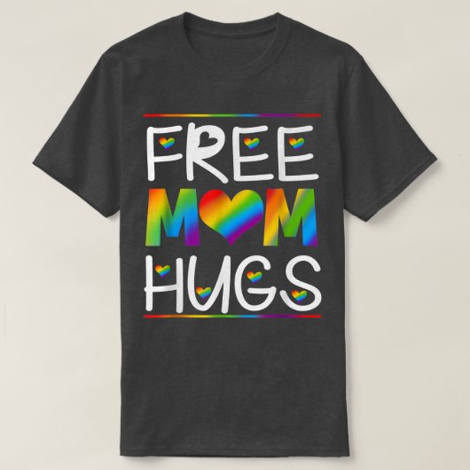 Gratis mam Hugs Pride LGBT-maand T-shirt (Design voorkant)