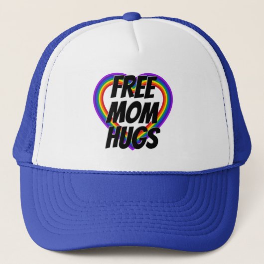 Gratis mam Hugs Pride Rainbow Heart Trucker Hat Trucker Pet (Voorkant)