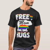 Gratis mam Hugs Rainbow Gray Pride LGBT T-shirt (Voorkant)