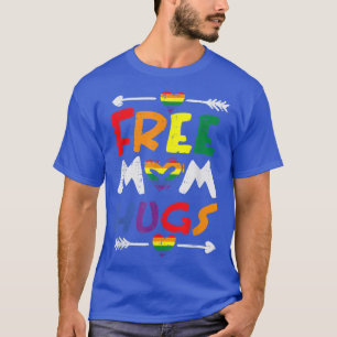 Gratis mam Hugs Rainbow Heart Gay Pride Flag LGBTQ T-shirt