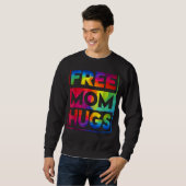 Gratis mam Hugs Rainbow Heart Lgbt Pride Month 1 Trui (Voorkant volledig)