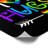 Gratis mam Hugs Rainbow Heart LGBT Pride Month Poster (Hoek)