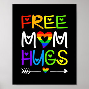 Gratis mam Hugs Rainbow Heart LGBT Pride Month Poster