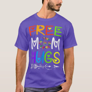 Gratis mam Hugs Rainbow Sunflower LGBT Pride Month T-shirt
