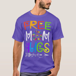 Gratis mam Hugs Rainbow Sunflower LGBT Pride Month T-shirt