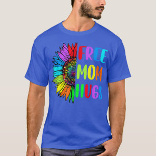 Gratis mam Hugs Sunflower Rainbow Heart LGBT Pride T-shirt