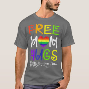 Gratis mam Hugs T Rainbow Heart LGBT Pride Month T-shirt