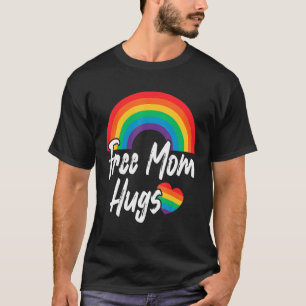 Gratis mam knuffels koele lgbt regenboog hart lief t-shirt
