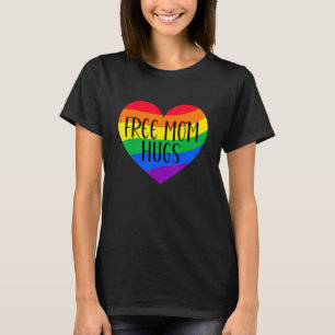 Gratis mam knuffels regenboog hart LGBT Pride Maan T-shirt