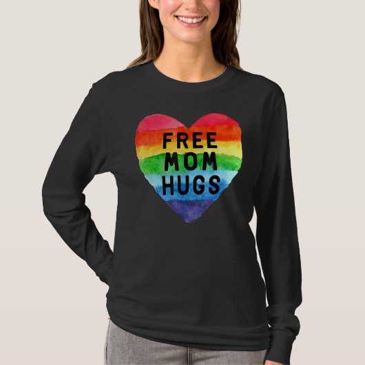  gratis mam knuffels regenboog hart lgbt pride mo t-shirt (Voorkant)