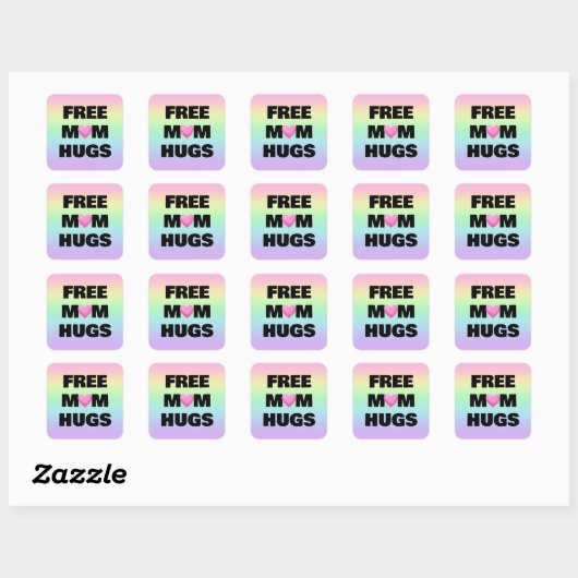 Gratis mam knuffels regenboog Stickers (Vel)