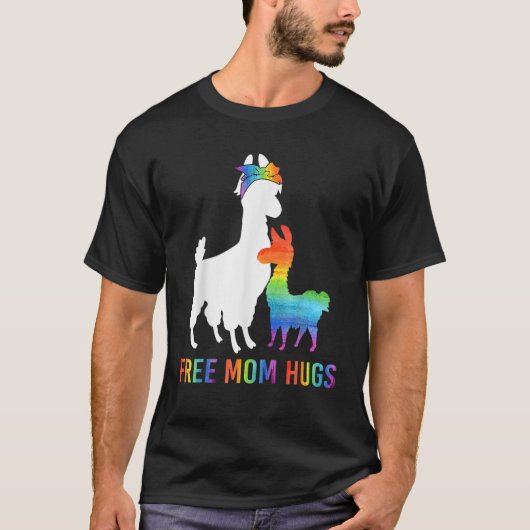 Gratis mama Hugs Llama T-shirt LGBT Mannen Vrouwen (Voorkant)