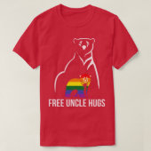 Gratis Mannen voor oom Hugs Gay Pride LGBT Rainbow T-shirt (Design voorkant)
